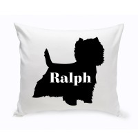 JDS Personalized Gifts Personalized West Highland Terrier Silhouette Throw Pillow JMSI2432